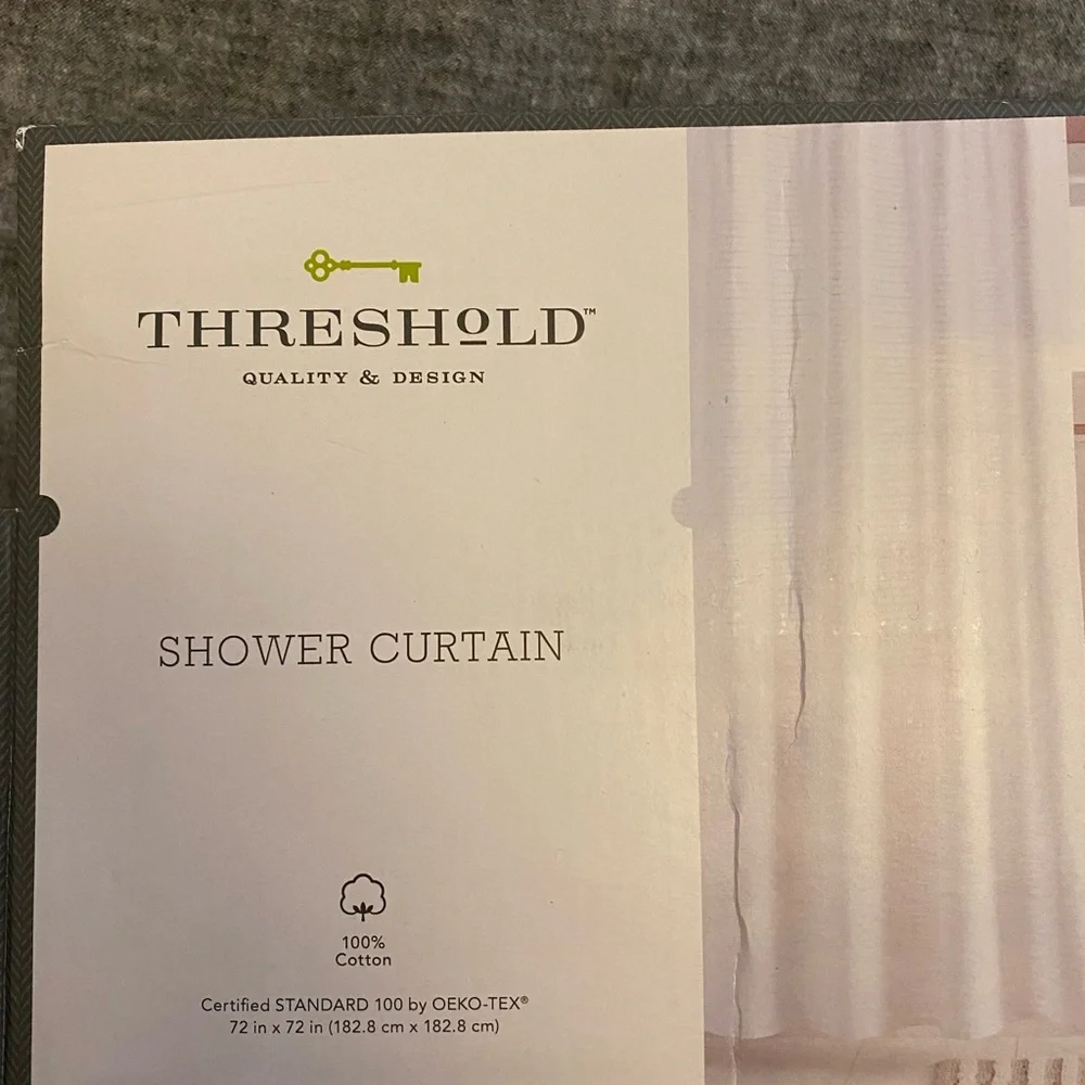 Threshold White Shower Curtain. New, out of the package
